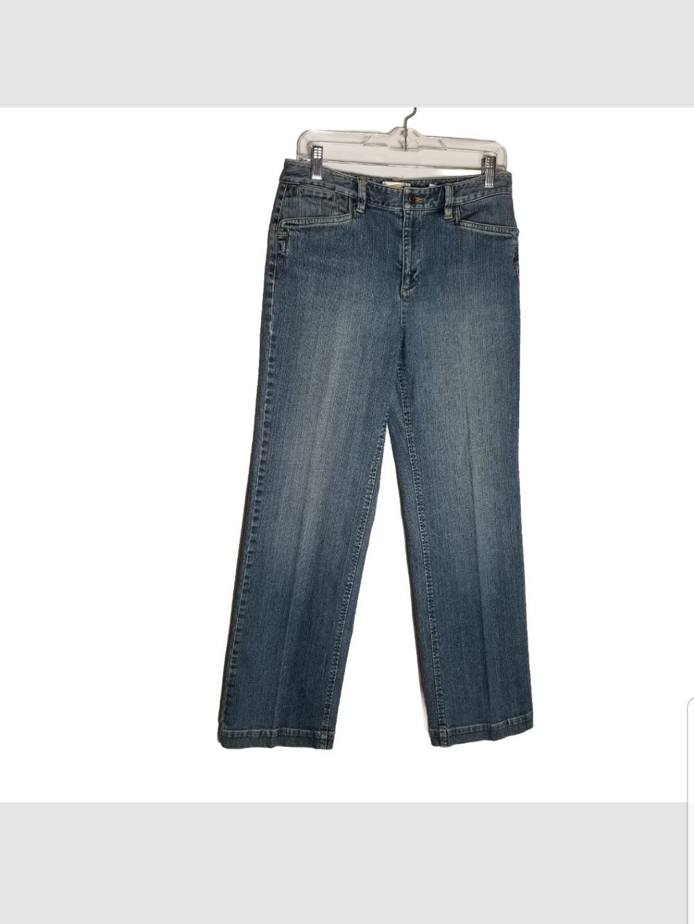 Talbots Jeans Women's Size 8 Straight Leg Blue Denim Button Back Pockets 30x31